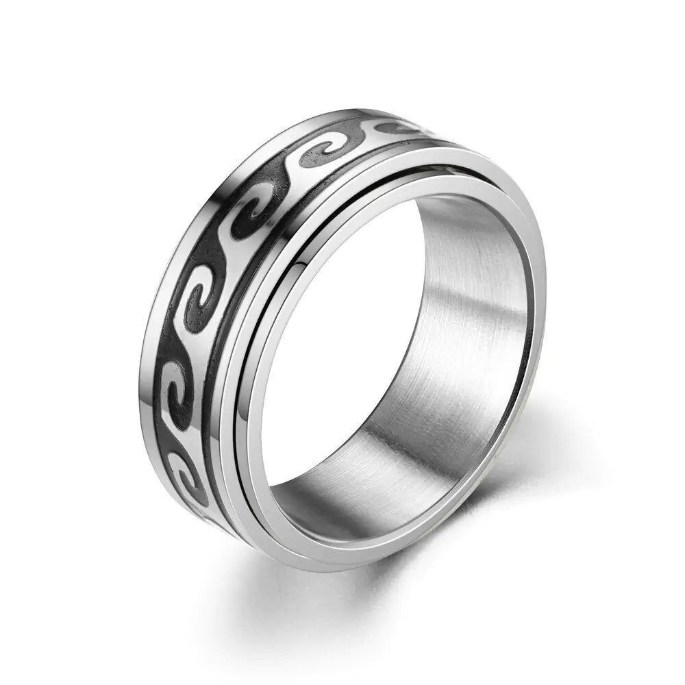 Rotatable Couple Rings with Unique Rotating Feature | Stainless Steel, Adjustable Size