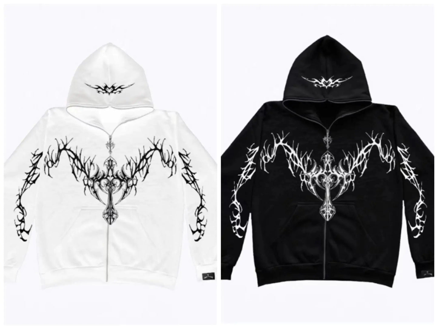 Star Patched Zipper Hoodies